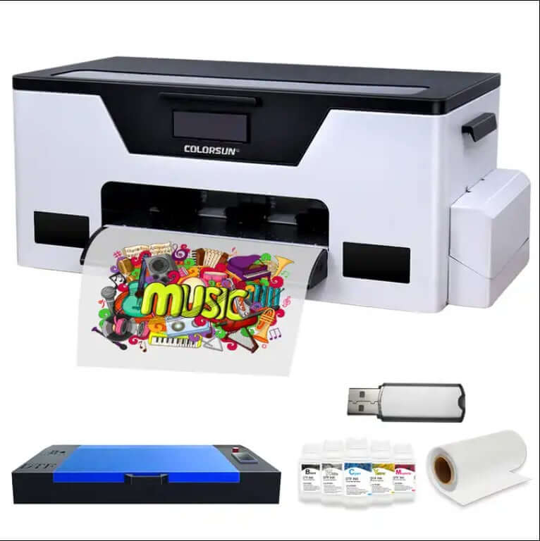 DXZ A4 DTF Printer With Oven - XP600 Printhead, White Ink System For T-Shirt Printing