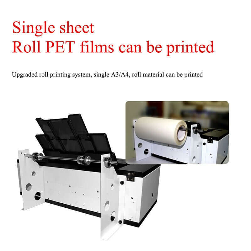A3 DTF Printer L1800 with roll PET film printing capability for high-quality garment prints in Weston Florida.