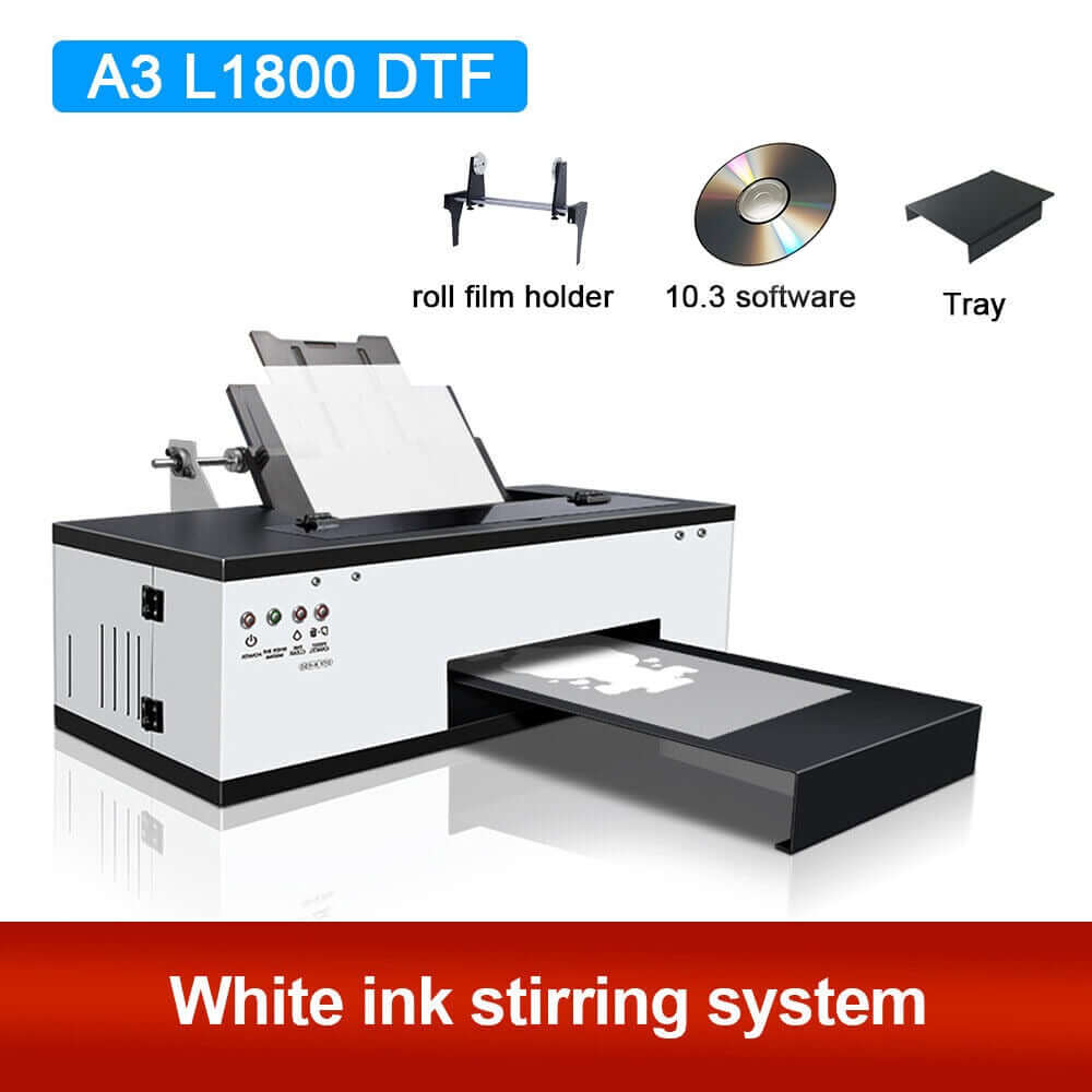 A3 DTF Printer L1800 with white ink stirring system for high-quality garment printing in Weston Florida.
