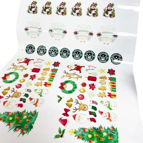 Premium UV DTF gang sheet with festive Christmas designs for high-quality printing in Weston Florida.