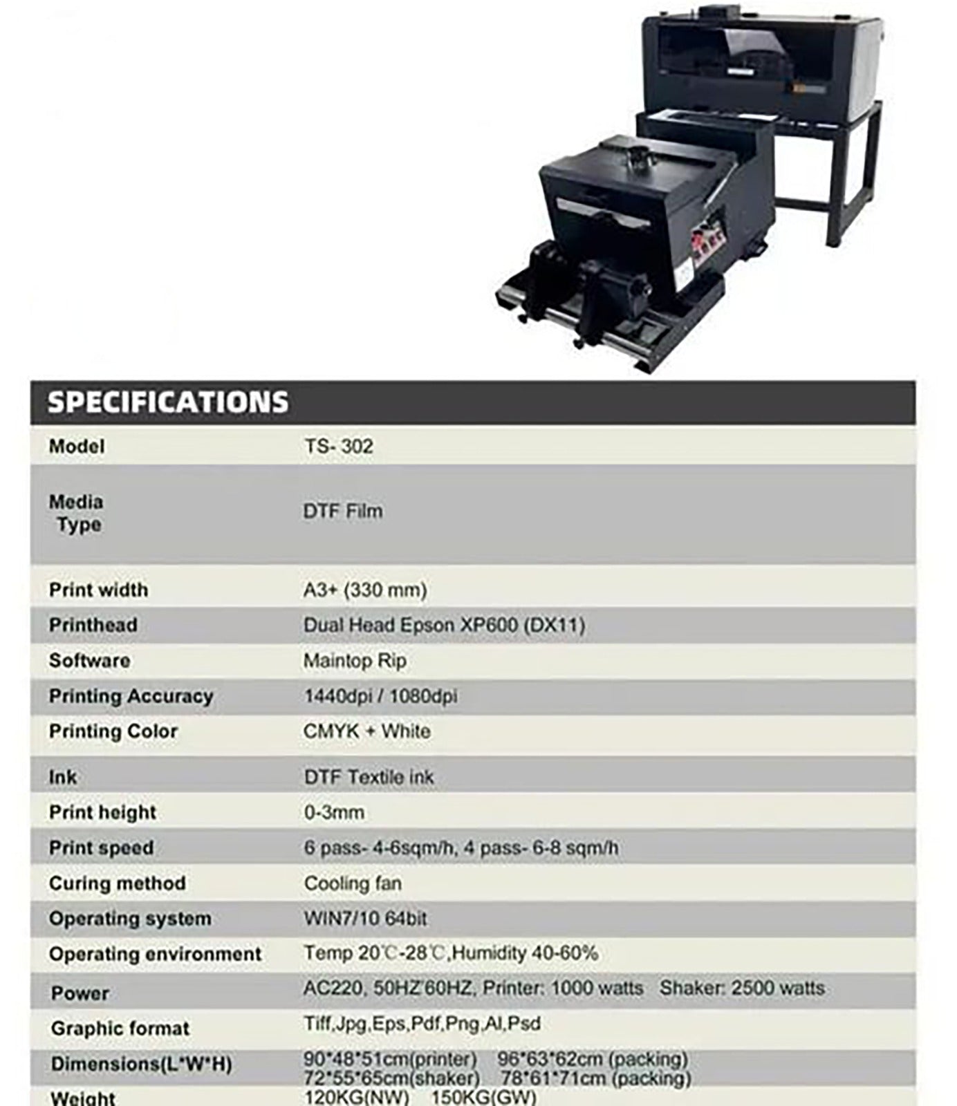 A3 DTF Printer Dual Print Head Epson XP600